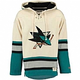 Sharks Cream Men's Customized All Stitched Sweatshirt,baseball caps,new era cap wholesale,wholesale hats